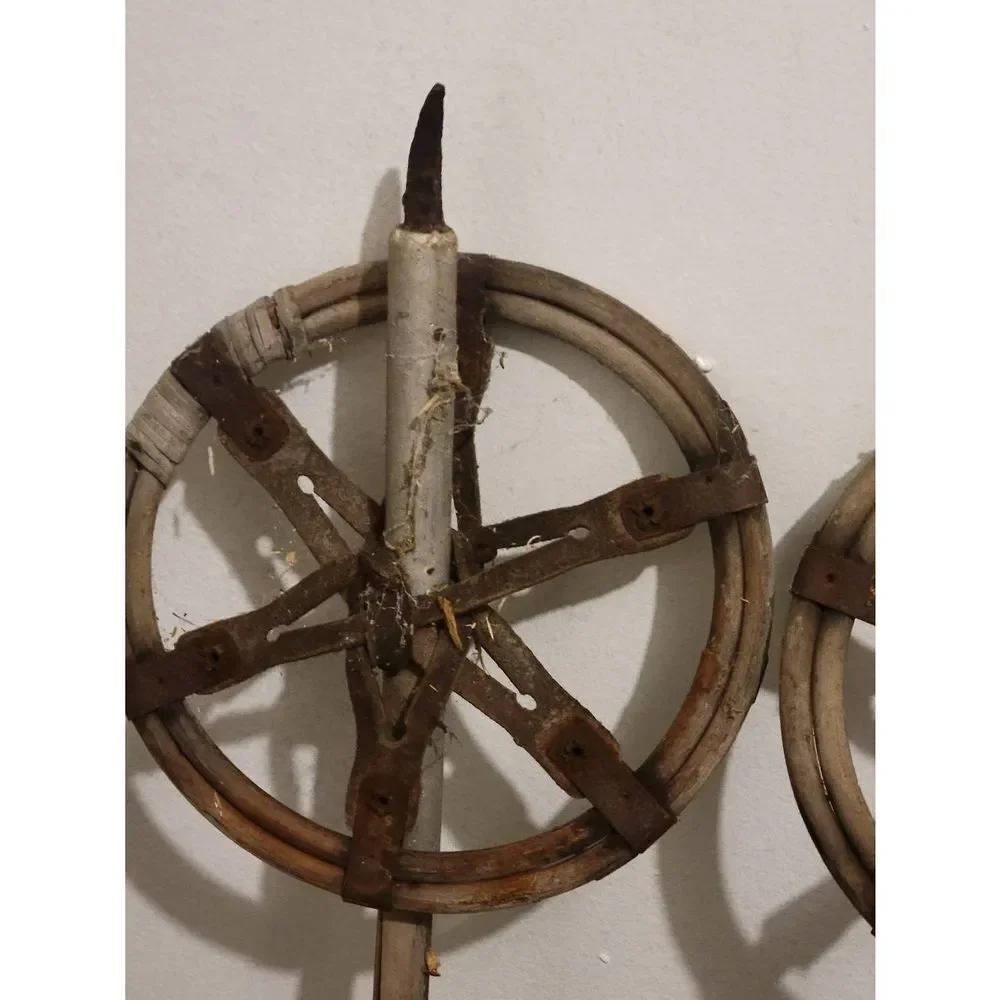 Antique Wooden Downhill skis‎ and ski poles.  Perfect for  Cabin or lodge decor